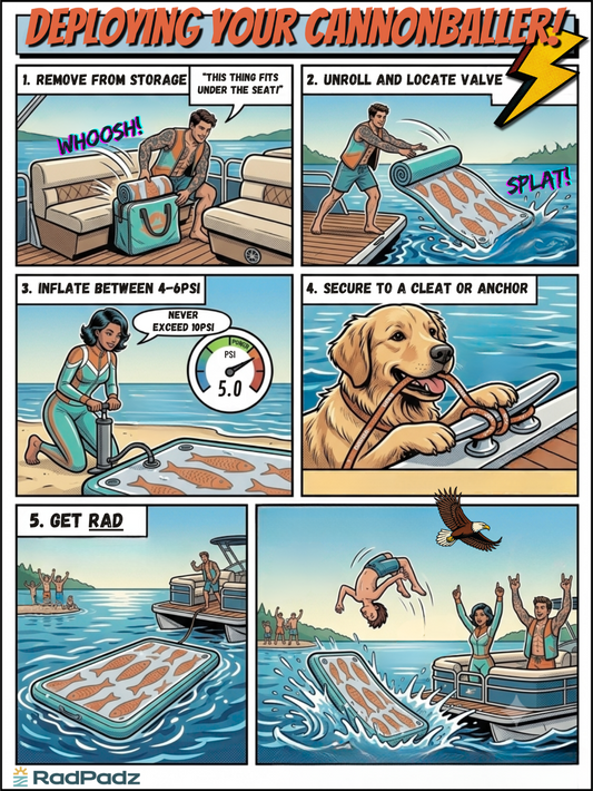 How to Set Up Your Drop Stitch Inflatable Dock | The Ultimate RadPadz® Cannonballer Guide
