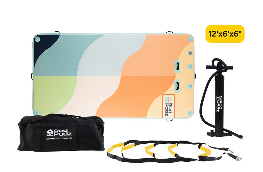 RadPadz® Cannonballer – Abstract | 6'x12' Inflatable Dock Platform