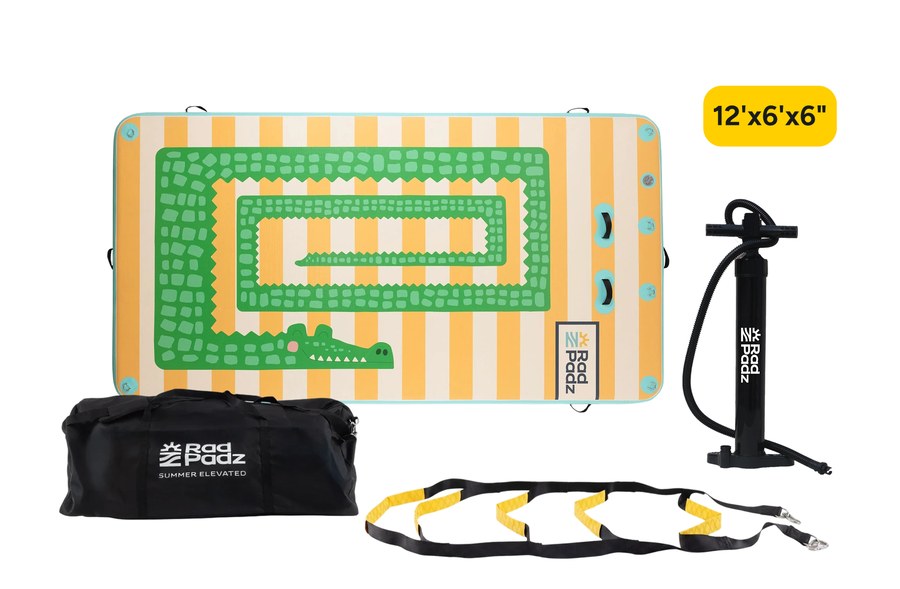RadPadz® Cannonballer – Croc | 6'x12' Inflatable Dock Platform