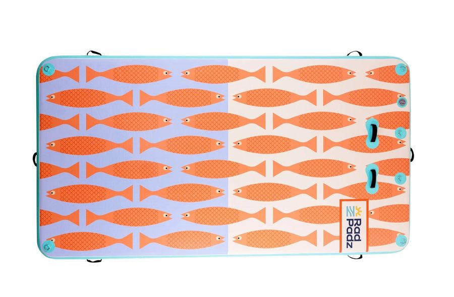 RadPadz® Cannonballer – Fish | 6'x12' Inflatable Dock Platform